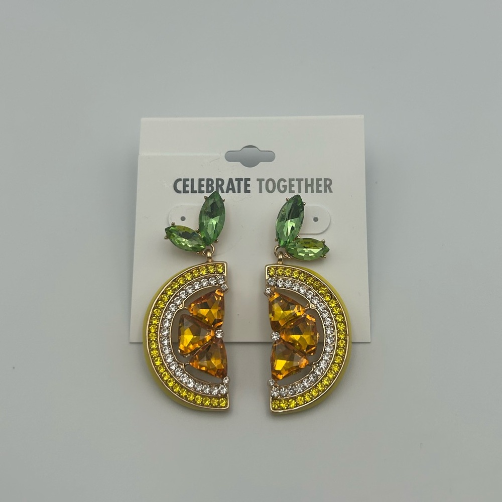*New* Celebrate Together Lemon Earrings w/ Rhinestones